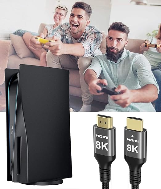Ubluker 8K HDMI Cable 48Gbps 33 FT, Nylon Braided High Speed HDMI® Cable 4k 120Hz 2k 165Hz 8k 60Hz 12bit eARC ARC Dolby Atmos HDR10+ HDCP2.3 Compatible for Gaming PC TV Soundbar Monitor Mac PS5 Xbox