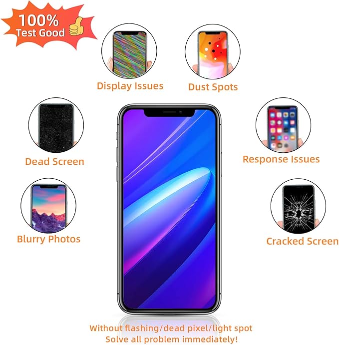 for iPhone 11 Screen Replacement 6.1 3D Touch Screen LCD Display Digitizer for A2111, A2223, A2221 Cell Phone Repair Kits+ Waterproof Frame Adhesive Sticker+Screen Tempered Protector+Face ID