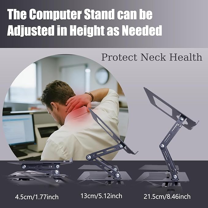 Treadmill Desk Attachment, Laptop Holder Adjustble Height Width, Workstation for Treadmill Handlebars, Universal Treadmill Table with Cup Holder and Tray