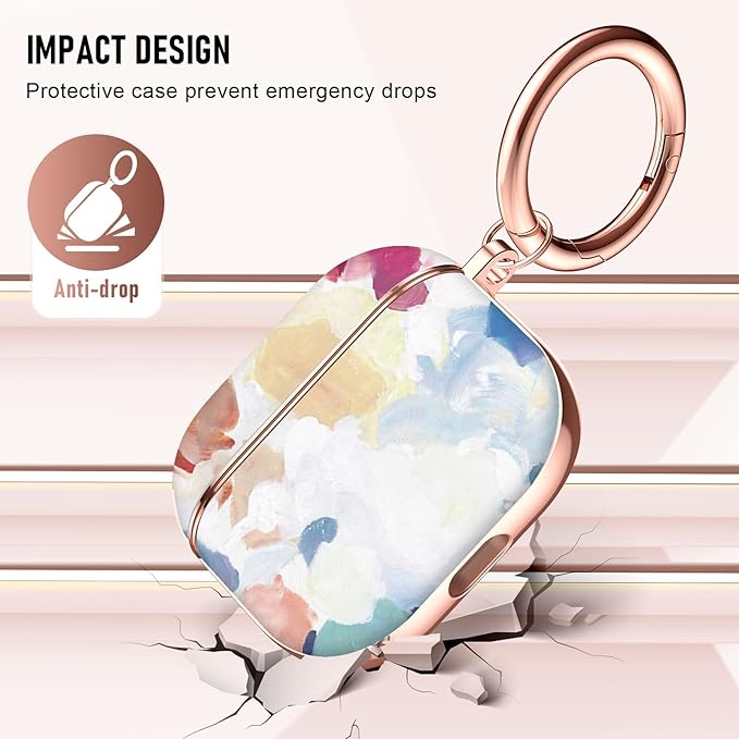 Maxjoy for AirPods 3rd Generation Case, Unique Design Hard Protective Shockproof Airpods 3 Cover with Keychain Compatible with Apple AirPods 3rd Charging Case for Women Men,Colorful Graffiti Lanyard