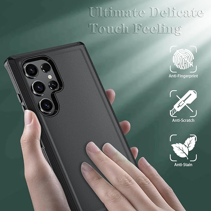 ONOLA Phone Case for Samsung Galaxy S25 Ultra Case with HD Screen Protector, Heavy Duty Shockproof & Dropproof 3-Layer Cover Phone Case for Galaxy S25 Ultra 6.9''，BeltClip_Black