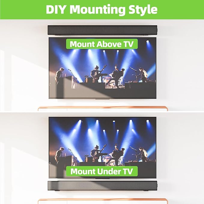 USX MOUNT Soundbar Mount for Samsung, Sony, LG, Vizio, Bose, Onn & More Sound Bar Mounts-Universal Soundbar Mounting Bracket Under TV, Floating Speaker Wall Mount 1 Pair Soundbar Shelf