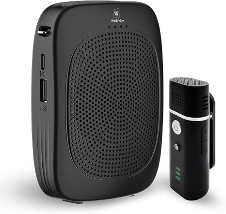 Bluetooth Voice Amplifier with Wireless Lavalier Lapel Mic for Teachers