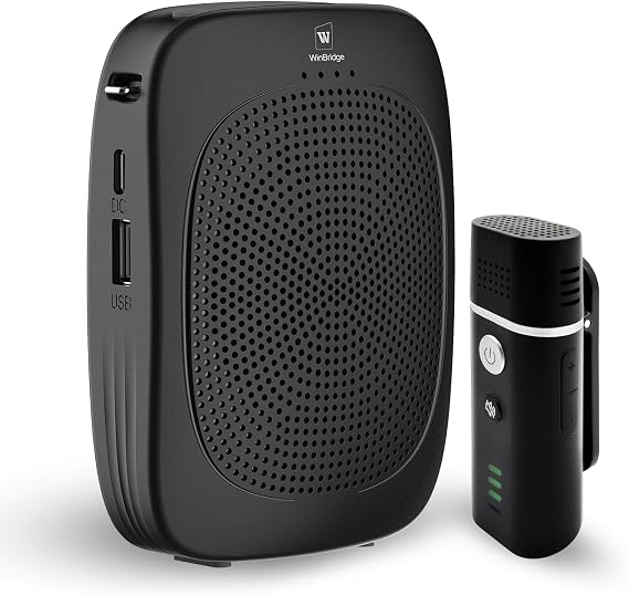 Bluetooth Voice Amplifier with Wireless Lavalier Lapel Mic for Teachers
