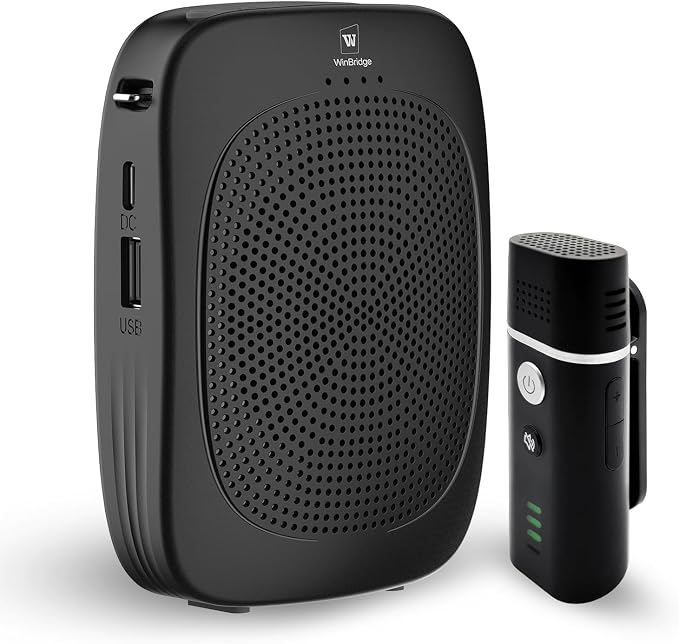 Bluetooth Voice Amplifier with Wireless Lavalier Lapel Mic for Teachers