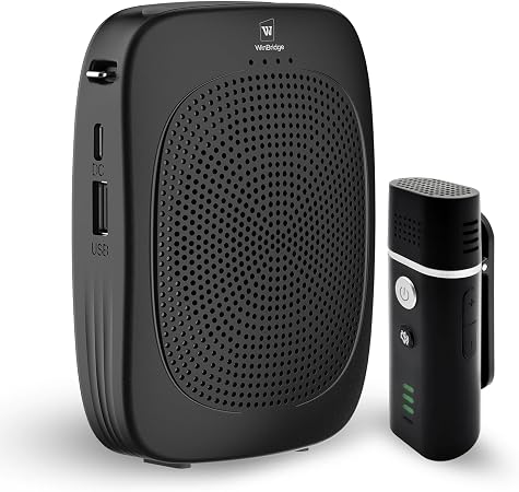 Bluetooth Voice Amplifier with Wireless Lavalier Lapel Mic for Teachers