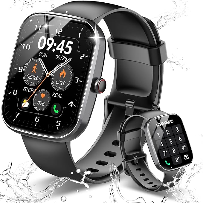 Csasan Smart Watch for Men Women(Answer/Make Call), 1.91" HD Screen Smartwatch Heart Rate/Sleep/Steps Monitor Black