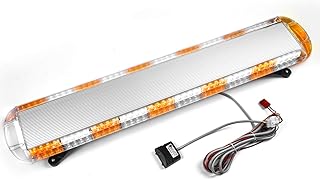 ASPL 47" 88 LED High Intensity Low Profile Roof Top Strobe Light Bar Emergency Warning Strobe Lights for Tow Truck Construction Vehicles (Amber/White) - Image 1