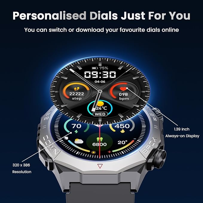 Military Smart Watches for Men(Answer/Make Calls), 1.39" Fitness Watch with Heart Rate Pedometer Sleep Monitor, 110+ Sports Modes Smartwatch for Men, IP68 Waterproof Activity Tracker for Android iOS