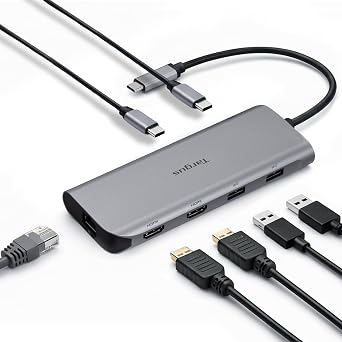 Targus Dual Video Mobile Dock with 140W EPR Power Pass-Through, Dual HDMI 4K@60Hz, 2X USB-C & 2X USB-A 10Gbps, Gigabit Ethernet, EcoSmart Design DOCK427GL