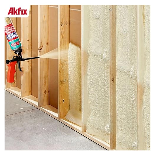 Akfix Thermcoat Fire Rated Spray Foam Insulation 480 sq ft (24x27.1 oz) - (R-Value 11.32/2 inch) Closed Cell Expanding Wide Sealant Thermal Insulation for Walls and Attic - Gun&Cleaner NOT Included