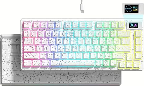 Womier SK80 75% Percent Keyboard Gaming with Color Multimedia Display