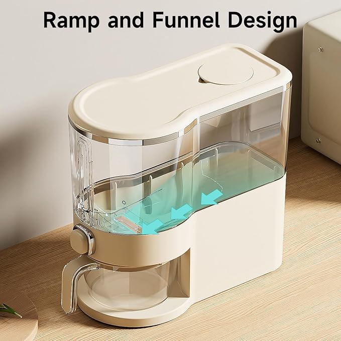 Rice Dispenser, Rice Storage Container with Measuring Cup for Kitchen Pantry Household, Cereal Dry Food Storage Containers Airtight, Sealed Moisture Proof， 22 Lbs