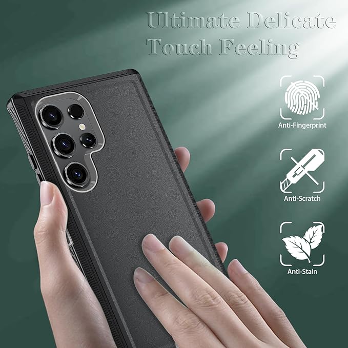 ONOLA Compatible with Samsung Galaxy S24 Ultra Case with HD Screen Protector, Heavy Duty Shockproof & Dropproof 3-Layer Cover Phone Case,BlackGrey