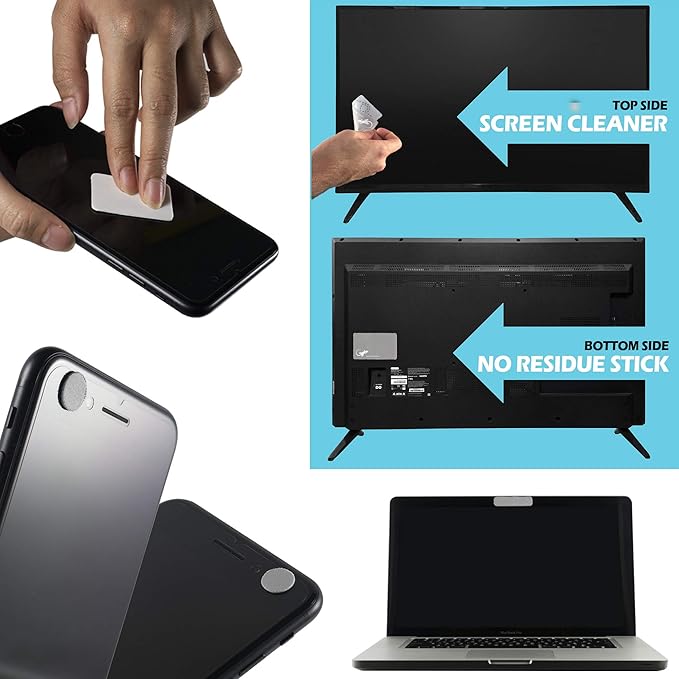 Webcam Covers - Laptop Webcam Cover - Tablet Webcam Covers - Smart TV & for Every Size Webcam on Any Device - Reusable/Multi-use – Protect Your Privacy with Gecko - Gray
