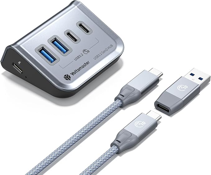 Yottamaster 4-in-1 USB C Hub, 10Gbps USB 3.2 Gen 2 Desktop Splitter