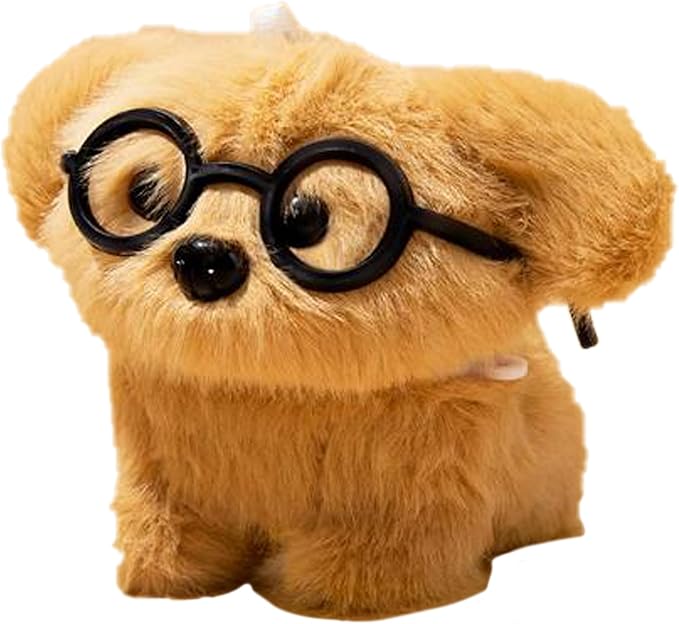 SGVAHY Furry Case for Airpods 3 Funny Cute 3D Cartoon Plush Design Puppy with Glasses Soft Warm Fluffy Cover with Keychain Kawaii Anti-Fall Protective Case Women Girls