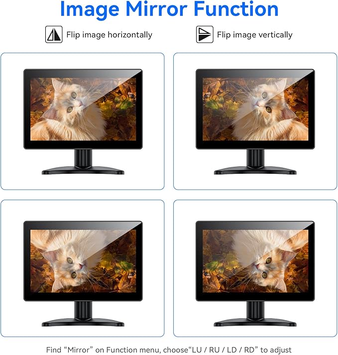 Eyoyo 10 Inch Touchscreen Monitor, Raspi Touch Screen, Small VGA AV HDMI Monitor, Portable IPS Display for CCTV DVD PC Laptop POS Systems with Speakers