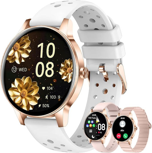 Smart Watch for Women, 1.27" HD Screen Fitness Tracker, Make/Answer Calls, 2026 Portable Smartwatches, 130+ Sport Modes with Heart Rate/Sleep Monitor, IP68 Waterproof, Fitness Watch for iOS Android