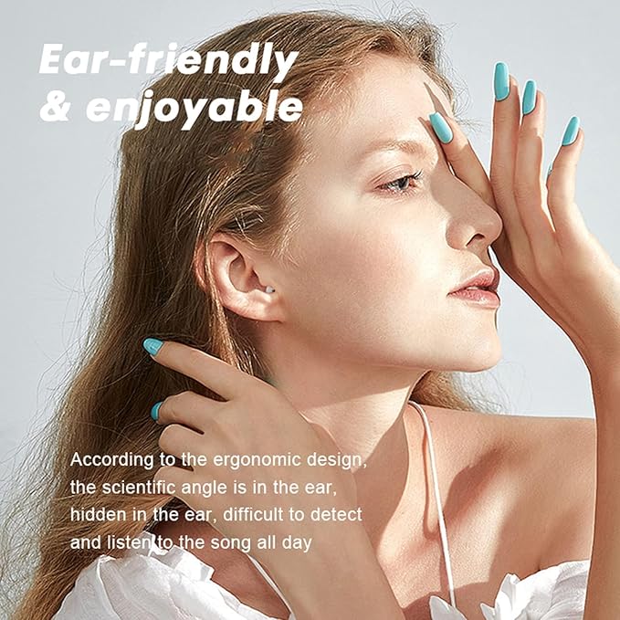 Invisible Tiny Wireless Earbuds Bluetooth Mini Smallest Wireless Earbuds for Side Sleepers Noise Cancelling Invisible Ear Buds for Sleeping Comfort Mini Sleep Hidden Headphones for Work White