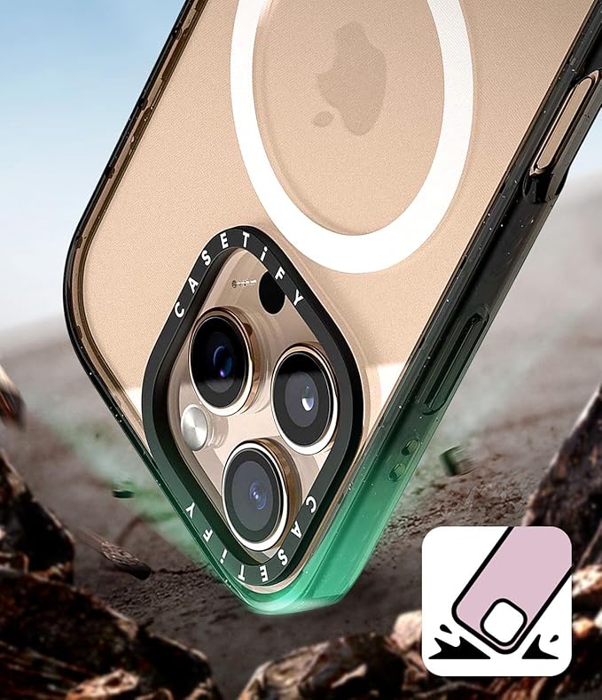 CASETiFY Impact iPhone 14 Pro Case [4X Military Grade Drop Tested / 8.2ft Drop Protection/Compatible with Magsafe] - Taurus - Clear Black