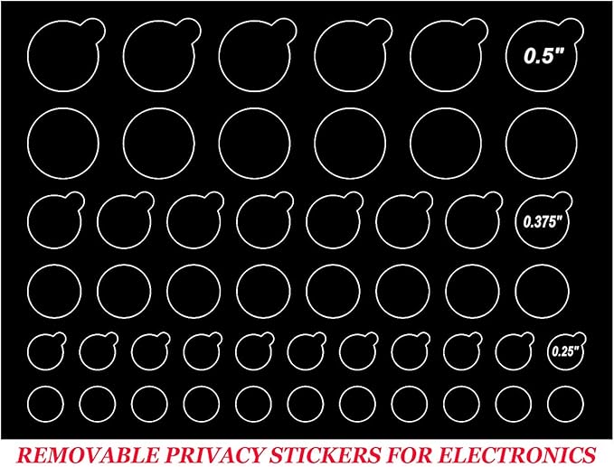 TINGYI Webcam/Camera Covers Privacy Stickers for Lens Privacy Protection- 3 Sizes 2 Styles - 100 Black Ultra Glossy Privacy Stickers -Removable and Reusable Laptop's Webcam Sticker
