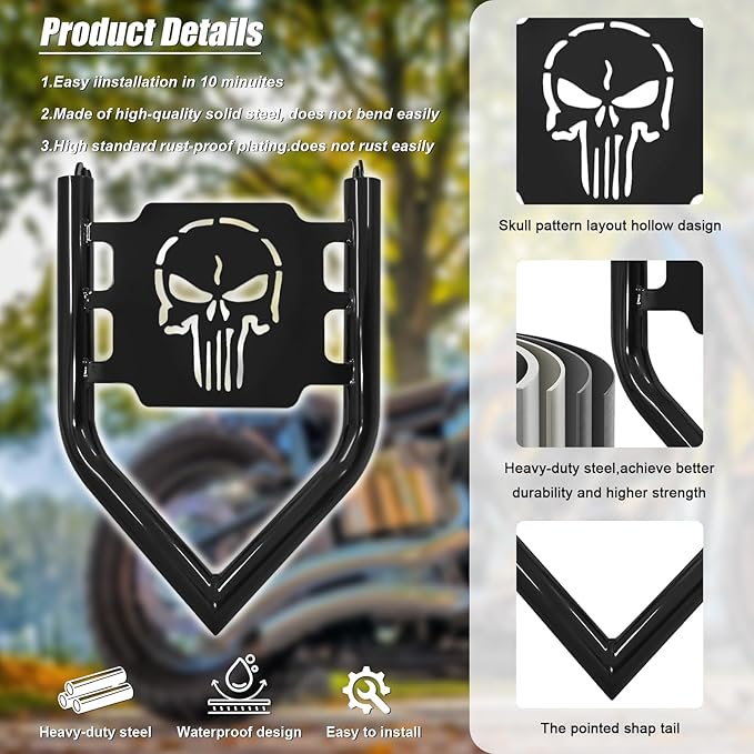 Detachables Luggage Rack for Harley Street Glide, Road King, Road Glide, Electra Glide, Touring 2009-2025 Models (Rear Grab Handles Bracket Kit)