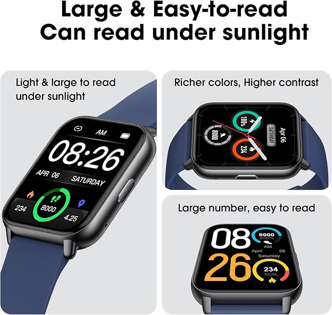 Pedometer Watch Senior Friendly No App/Phone Required, Waterproof Fitness Tracker Watch with Step Counter Calories/Sleep Tracker for Walking Running for Men Women