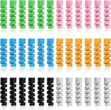 36-Pack Spiral Cable Protectors for iPhone, iPad, MacBook, and Headphones – Colorful Silicone Cord Savers and USB Wire Wraps - Image 1