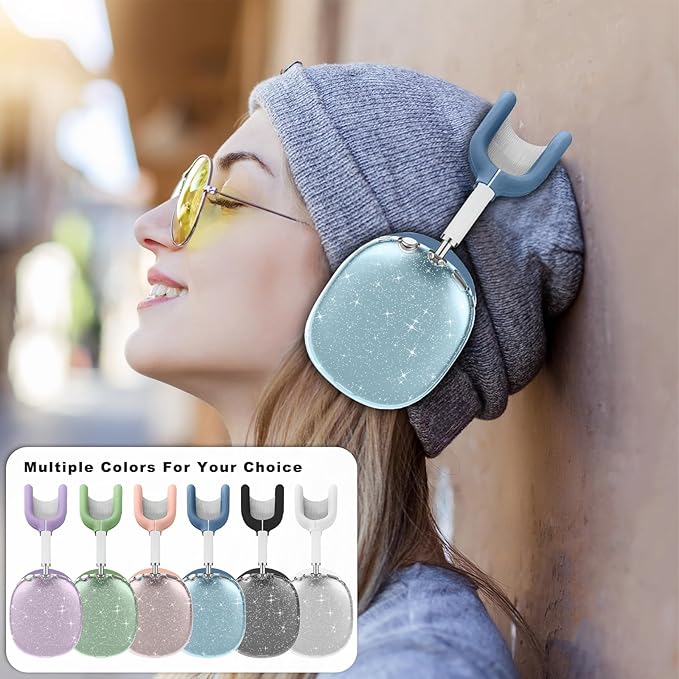 for AirPods Max case Cover,Anti-Scratch Ear Pad Case Cover/Ear Cups Cover/Headband Cover for AirPods Max. Clear Soft TPU and Silicone,Skin Scratch Proof.