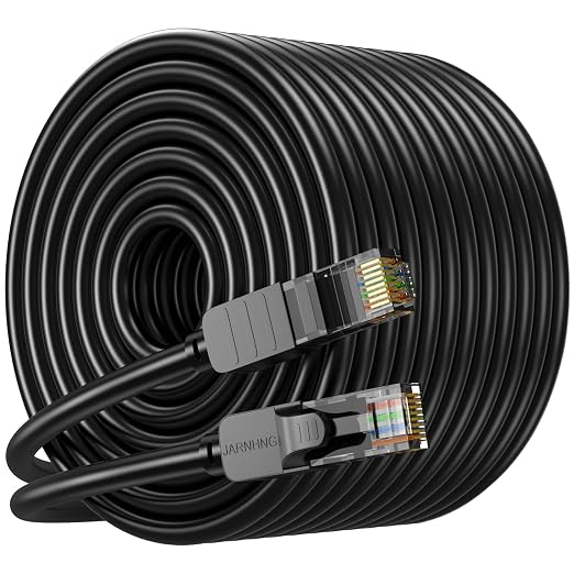 Cat 6 Ethernet Cable 200 ft, Indoor/Outdoor 26awg UTP High Speed 10Gbps Internet Cable, Black RJ45 LAN Patch Cables, Ethernet Cord Suitable for Games, Computers, Televisions, Routers, Printers