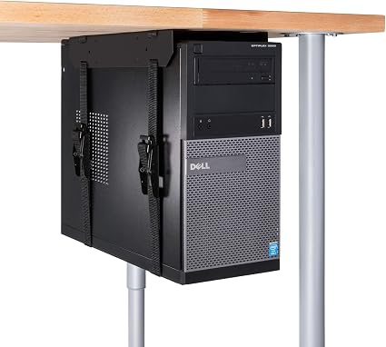 Penn Elcom Under-Desk Computer Mount, Adjustable Straps Fit up to 71 Inches - PC Tower Holder