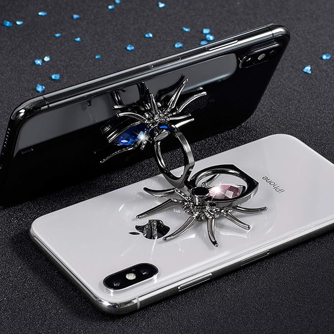 Allengel Spider Phone Ring Holder Stand, Animal Bling Finger Ring Grip, Diamond Phone Ring Kickstand for Smartphone - Pink