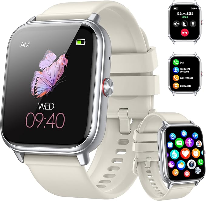 Smart Watch for Men Women, Fitness Tracker (Answer/Make Call), 1000 mAh Battery, 120+ Sport Modes, Step Counter/Sleep Monitor Fitness Watch, Smartwatch for Android/iPhone (Starlight)
