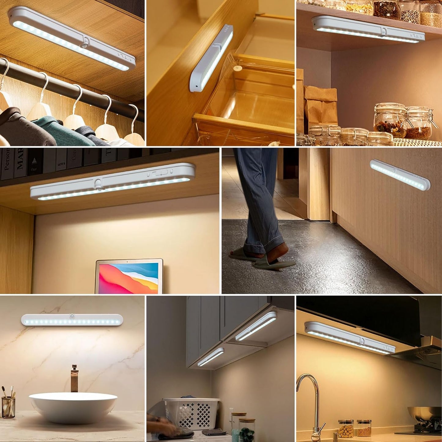 LED Under Cabinet Light – Motion Sensor, 20 LED, Battery or USB Powered, Auto On/Off