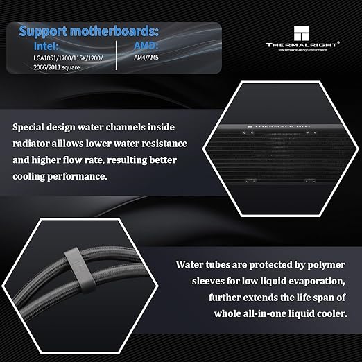 Thermalright Wonder Vision 360 UB ARGB Black CPU AIO Cooler,360mm Radiator, 2K 60HZ Curved Screen with 2400x1080 Resolution,for AM4/AM5,Intel LGA1851/1700,6.67in 3D Screen High Performance Pump