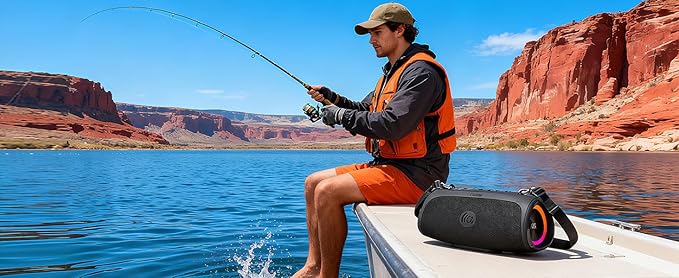 Portable Loud Bluetooth Speaker, 60W Large Subwoofer Speakers Wireless Bluetooth 5.3 with Powerbank USB Charge Out,Rugged Outdoor for Party,Beach,Golf,Pool,Shower,Valentines Day Gifts