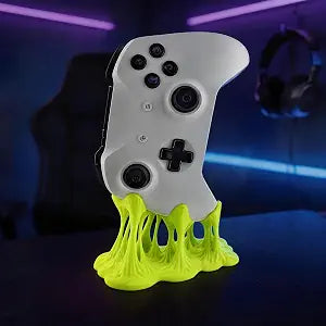 Melting Controller Holder Stand, Pink, Unique Gaming Desk Organizer compatible with Xbox and PS5 Controllers, Fun Decorative Display (Bright green, compatible with Xbox controller version)