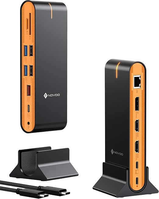 NOVOO 15 in 1 Laptop Docking Station Dual Monitor, 8K DP & Dual 4K HDMI - Image 6