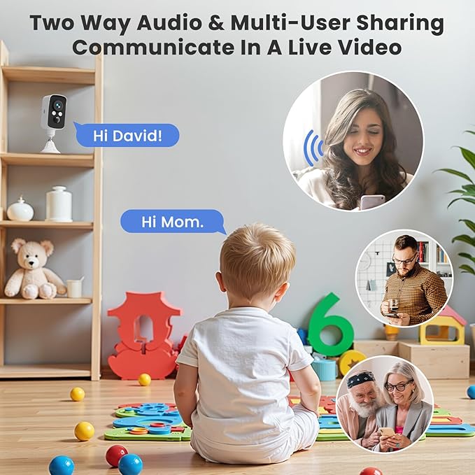 300° Pan Wireless Outdoor Security Camera, No Subscription Free 7-Day Cloud/SD, AI Detection, Magnetic Mount, Battery Powered, 2.4G WiFi, 2K, Night Vision, 360° View, 2-Way Talk, Home Security, IP65