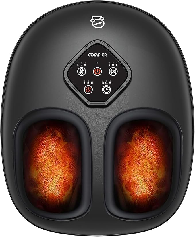 COMFIER 2025 Shiatsu Foot Massager with Heat,Compression,Kneading &Rolling,Foot Massager for Neuropathy,Plantar Fasciitis,Upgraded for Larger Feet Machine(Size 15),Home or Office, Christmas Gifts