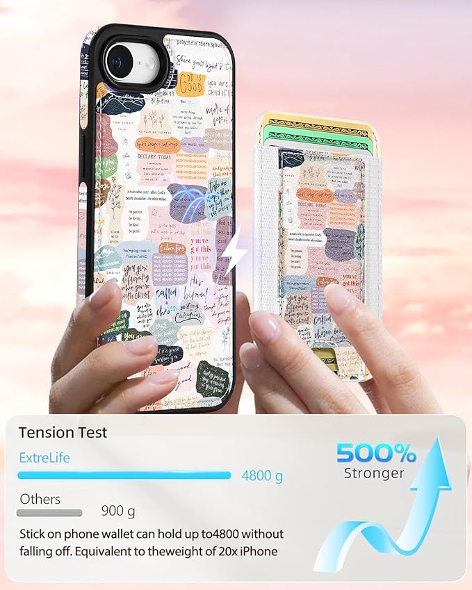 Shorogyt for iPhone 17e/16e Wallet Case - Fits 5 Cards, Compatible with Magsafe Detachable Magnetic Credit Card Holder Leather Cardholder Cute Phone Cover Women Girls for Apple 17e/16e, Collage