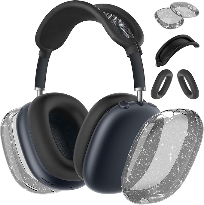 for AirPods Max case Cover,Anti-Scratch Ear Pad Case Cover/Ear Cups Cover/Headband Cover for AirPods Max. Clear Soft TPU and Silicone,Skin Scratch Proof.