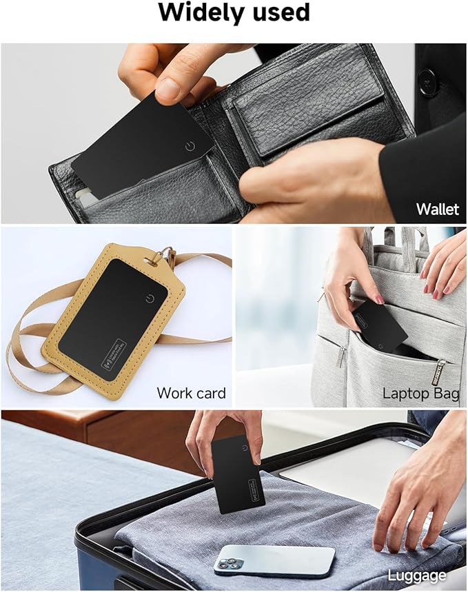 Smart Card Wallet Tracker 4-Pack – Ultra-Thin, Apple Find My Compatible, IP68 Waterproof