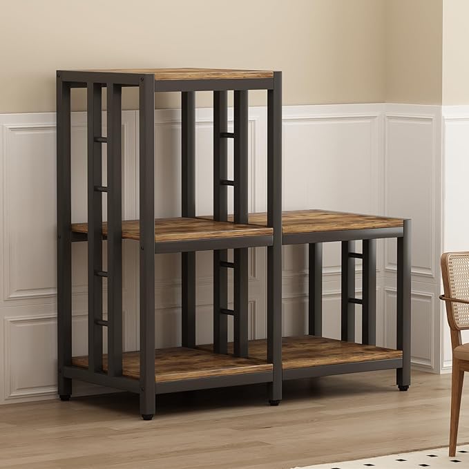 Mini Fridge Stand with Storage, Microwave Oven Stand, Bakers Rack with Storage Shelf, Mini Fridge Cabinet, Mini Fridge Shelf for Kitchen, Living Room, Office, Patio.(Brown)