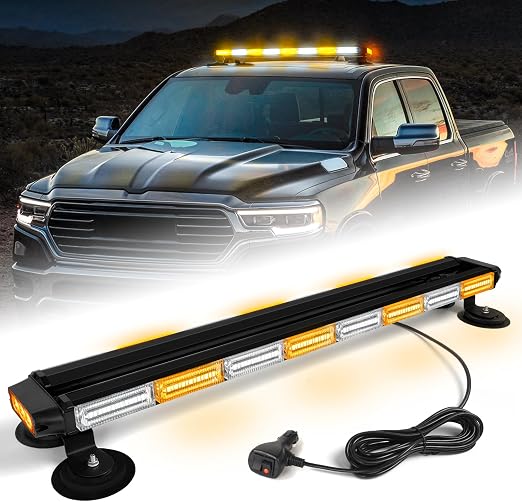 34inch Warning Rooftop Strobe Lights Bar for Trucks Amber White