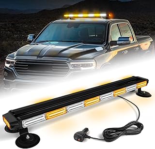 34inch Warning Rooftop Strobe Lights Bar for Trucks Amber White - Image 1