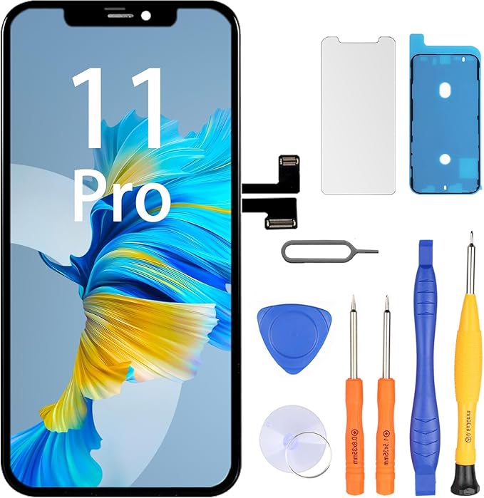 LL TRADER Screen Replacement for iPhone 11 Pro LCD Display 5.8 Inch Touch Screen iPhone 11 Pro Display Digitizer iPhone 11 Pro Frame Assembly Repair Tool with Model A2160, A2217, A2215 New 2025 USA