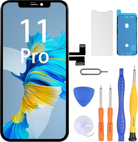 LL TRADER Screen Replacement for iPhone 11 Pro LCD Display 5.8 Inch Touch Screen iPhone 11 Pro Display Digitizer iPhone 11 Pro Frame Assembly Repair Tool with Model A2160, A2217, A2215 New 2025 USA