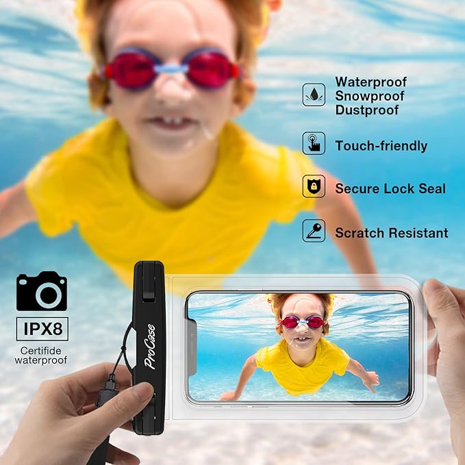 JOTO Universal Waterproof Phone Pouch Bundle with Universal Waterproof Cell Phone Dry Bag